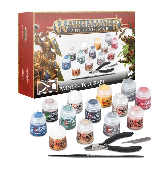 miniatures - Warhammer Age of Sigmar - Warhammer Age Of Sigmar: Paints + Tools Set box art