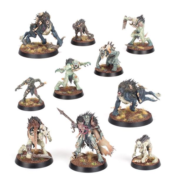 Lot Figurines Warhammer AoS/Warcry, Gor/Broo/Beastmen, Hommes-bêtes, Plastique, Occasion