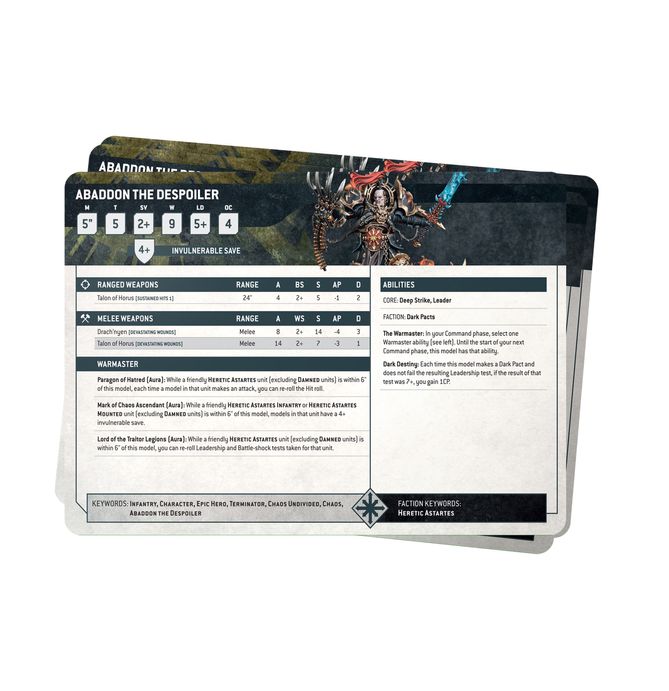 Datasheet Cards Chaos Space Marines