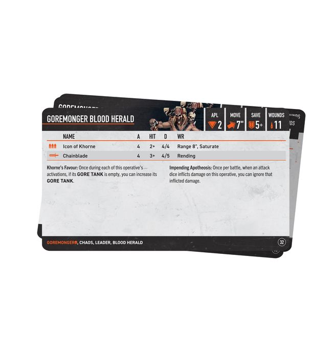 Kill Team: Goremongers – Datacards - view 2