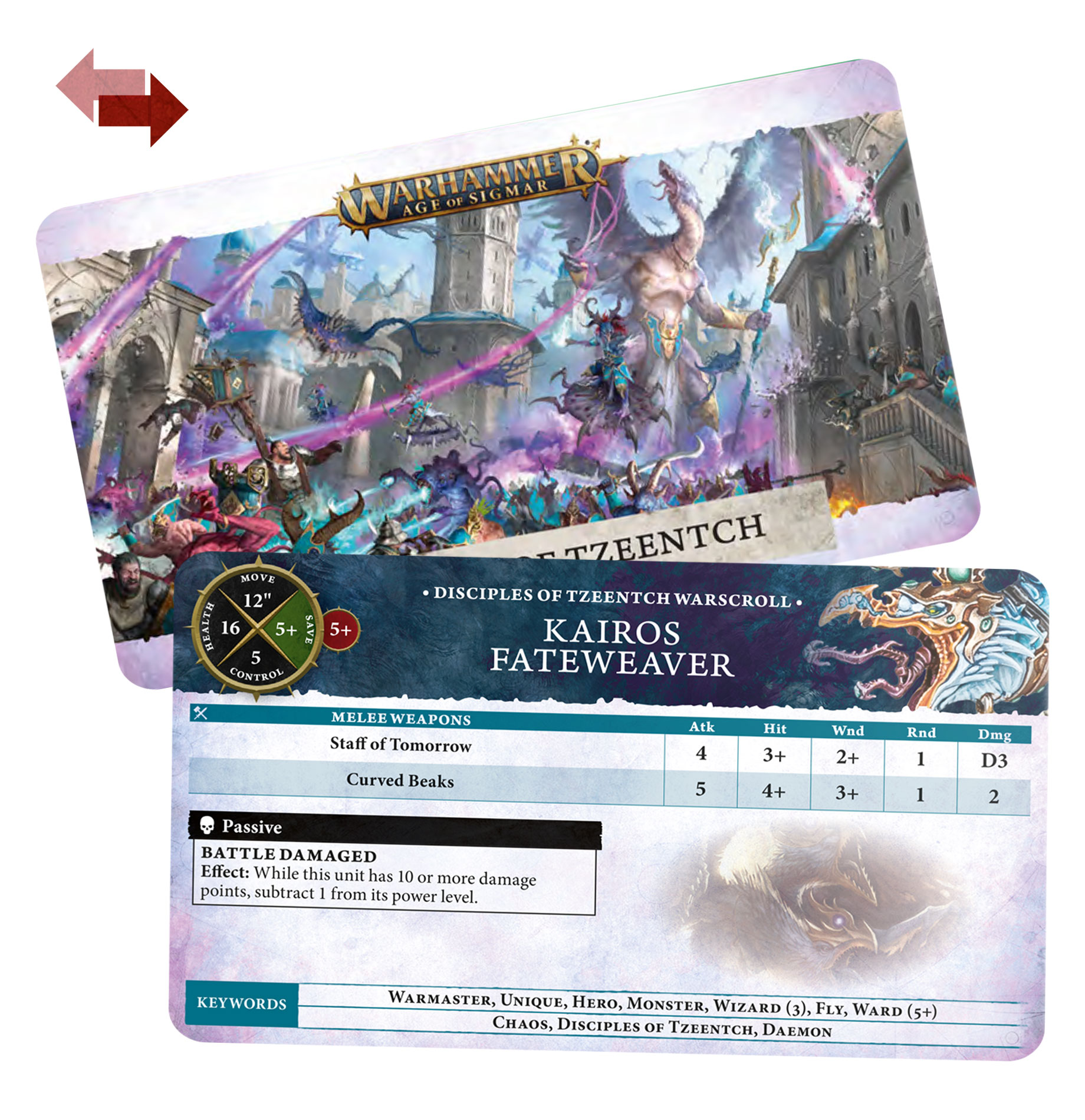 Ukázka karet – warscroll - Warhammer Age of Sigmar - Warscroll Cards: Disciples of Tzeentch