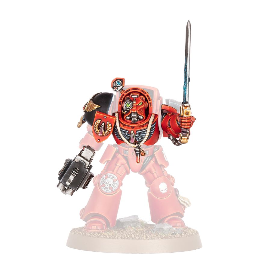 Detailní pohled na komponenty sady Blood Angels Upgrades