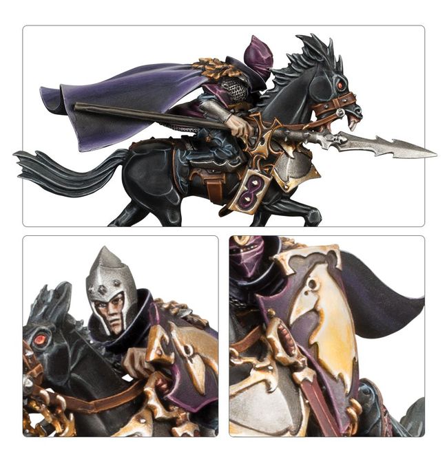 Warhammer AoS - 5x Dark Riders Elfs Noirs OOP Metal Pro Painted Citadel