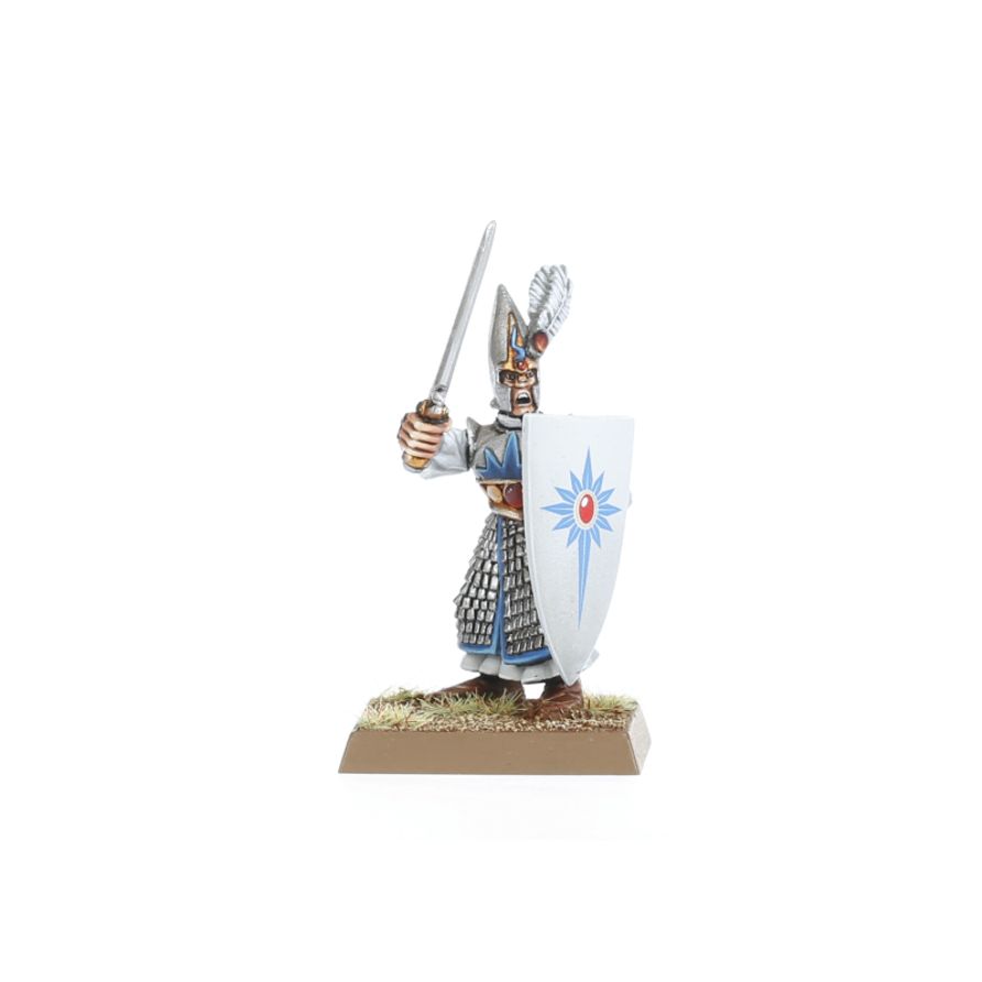Plastové miniatúry Elven Spearmen zoradené do formácie